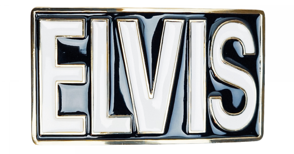 Belt Buckle - Elvis Black Rectangle